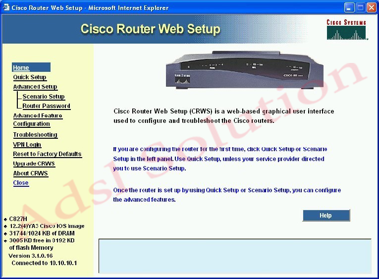 Cisco 827H ADSL Router Cisco 827H ADSL Router